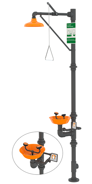 GUARDIAN EQUIPMENT G1950P Drench Shower With Face